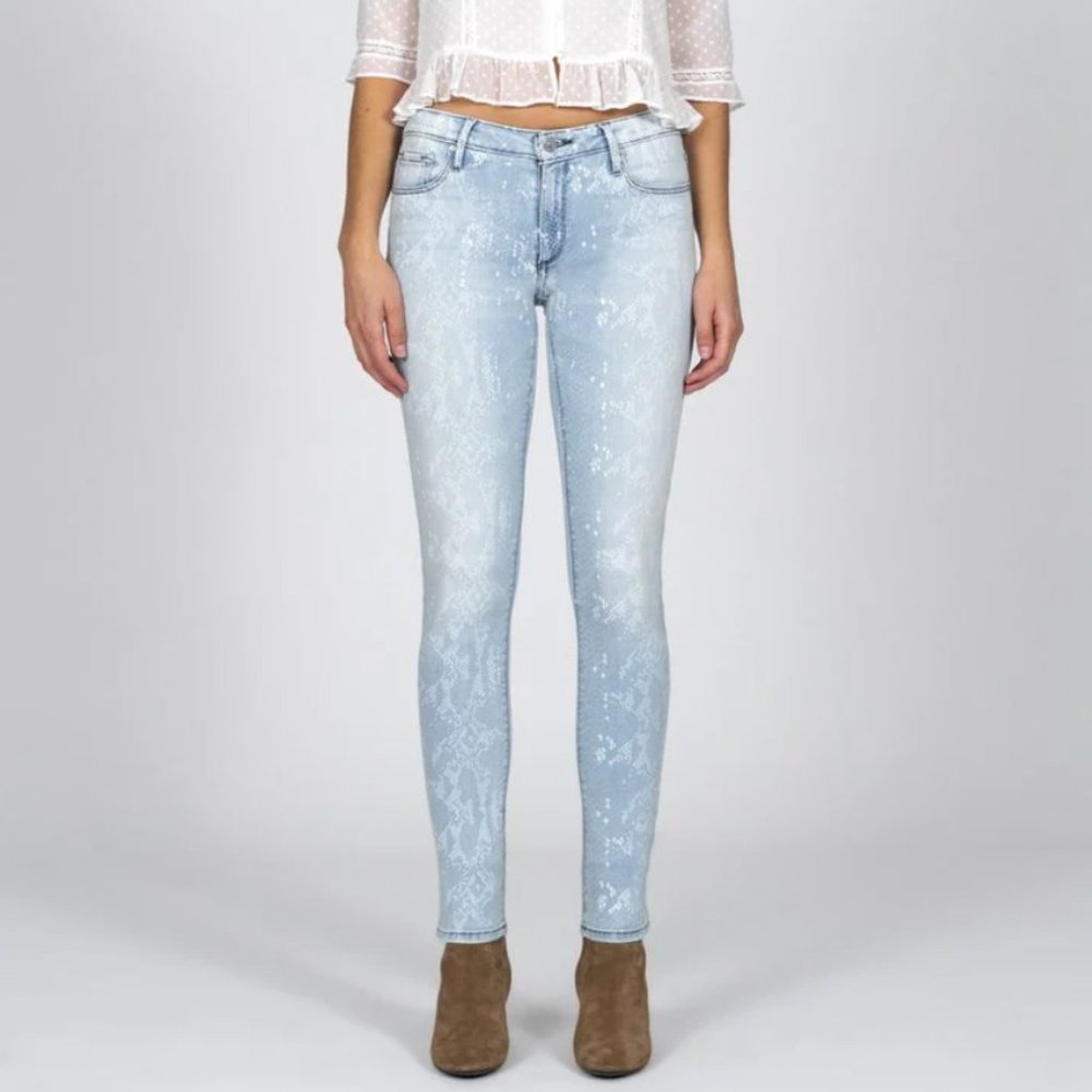 Black Orchid Jude Mid-Rise Snake Foil Jeans